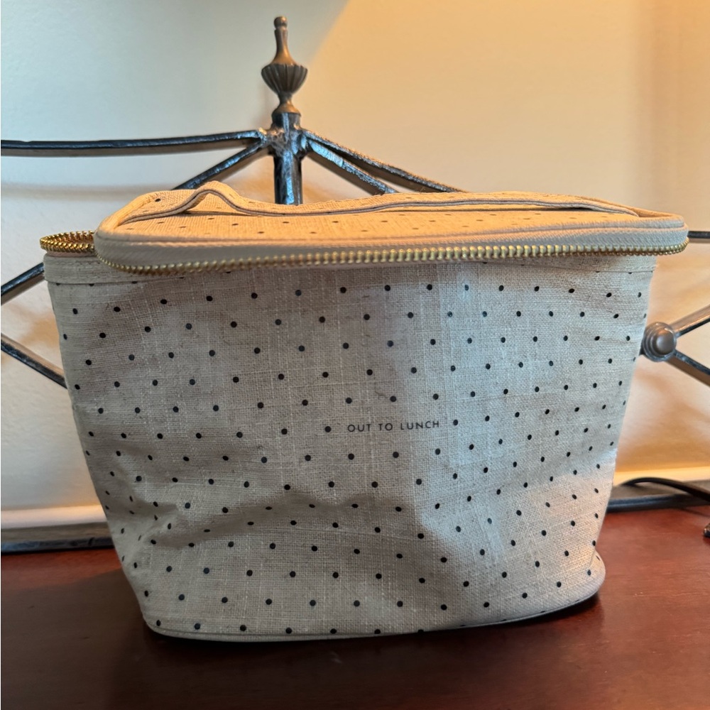 *NWOT* Kate Spade Cream and Black Polka Dot Lunch Bag